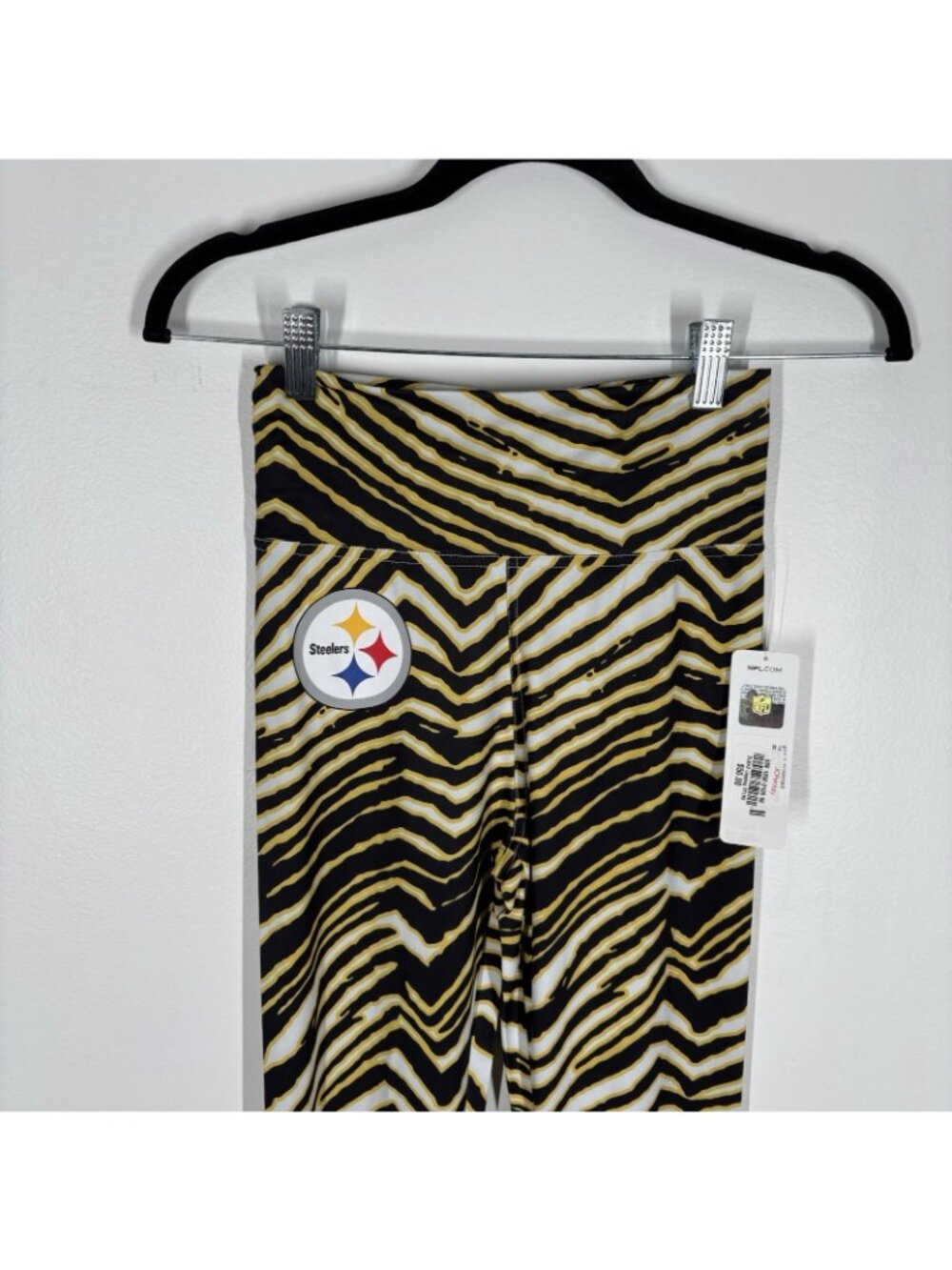 Zubaz NFL Women’s Size L Basic Zebra Print Legging Pittsburgh Steelers NWT - Picture 4 of 10